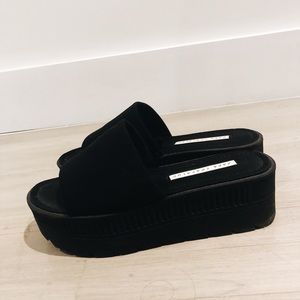 Zara black sandals with platform